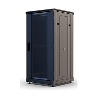 Шкаф телекоммуникационный напольный 19", 24U(600x800), ШТ-НП-М-24U-600-800-С-Ч, передняя дверь стекло, черный ССД
