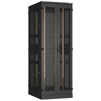 Напольный шкаф 19", 47U, перфорированные двухстворчатые двери, перфорированные двухуровневые стенки, Ш800хВ2280хГ1000мм, в разобранном виде, черный