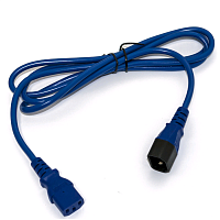 Кабель питания монитор-компьютер IEC 320 C13 - IEC 320 C14 (3x0.75), 10A, прямая вилка, 0.5 м, цвет синий