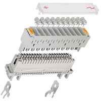 Магазин защиты плинтов по напряжению NIKOMAX, на 10 пар, используется с трехконтактными разрядниками, серый, уп-ка 10шт.