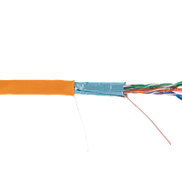 Кабель NETLAN F/UTP 4 пары, Кат.5e (Класс D), 100МГц, одножильный, BC (чистая медь), внутренний, LSZH нг(B)-HF, оранжевый, 305м