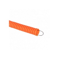Труба гофр. ПНД тяжелая с протяжкой d32 мм (25 м) оранжевая EKF-Plast