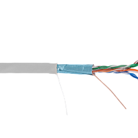 Кабель NETLAN F/UTP 4 пары, Кат.5e (Класс D), 100МГц, одножильный, BC (чистая медь), внутренний, PVC нг(B), серый, 100м