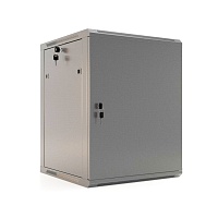 Шкаф настенный 19-дюймовый (19"), 18U, 908x600х600мм, металлическая передняя дверь с замком, две боковые панели, цвет серый (RAL 7035) (разобранный)