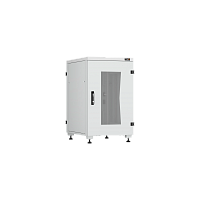 Напольный шкаф серии Lite II 19", 18U, стеклянная дверь, цельнометаллические стенки и задняя дверь, Ш600хВ974хГ800мм, в разобранном виде, серый