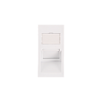 Вставка NIKOMAX, британский формат, 25x50мм, 1 порт, под модули Keystone, со шторкой, наклонная, белая