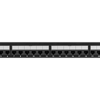 Коммутационная панель NIKOMAX 19", 1U, 24 порта, Кат.6a (Класс Ea), 500МГц, RJ45/8P8C, 110/KRONE, T568A/B, неэкранированная, с органайзером, черная - 