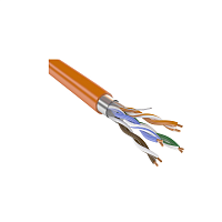 Кабель Премиум F/UTP, 4 пары, Кат.5e (Класс D), 100 МГц, AWG 24, внутренний, огнестойкий, ZH нг(A)-FRHF, оранжевый, катушка 305 м