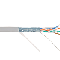 Кабель NIKOLAN F/UTP 4 пары, Кат.5e (Класс D), тест по ISO/IEC, 100МГц, одножильный, BC (чистая медь), 24AWG (0,49мм), внутренний, PVC нг(А), серый, 3