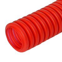 Труба гофрированная ПНД защитная для МПТ (пешель) красная д63/50,6 (15м/360м уп/пал) Промрукав