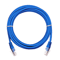 Коммутационный шнур NETLAN U/UTP 4 пары, Кат.5е (Класс D), 100МГц, 2хRJ45/8P8C, T568B, заливной, многожильный, BC (чистая медь), PVC нг(B), синий, 5м,