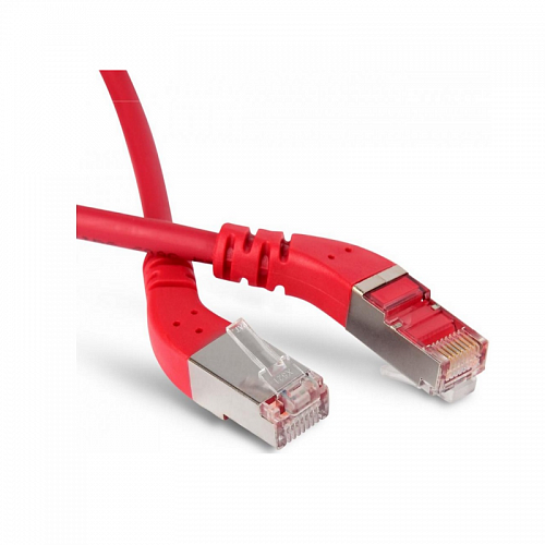 Hyperline PC-APM-STP-RJ45/R45-RJ45/R45-C6-1M-LSZH-RD Патч-корд F/UTP угловой, экранированный, правый