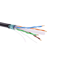 Информационный кабель экранированный F/UTP 4х2 CAT6, PE, чёрный