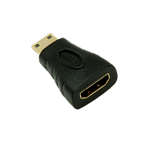 Переходник NETLAN MiniHDMI-HDMI, v2.0, черный, уп-ка 10шт.