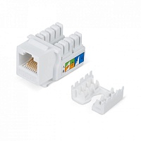 Вставка Keystone Jack RJ-45, 90 градусов, категория 5e, неэкранированная, заделка тип 110, цвет белый