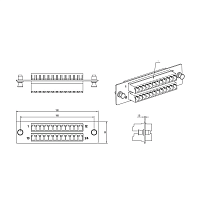 Панель для FO-19BX с 24 LC адаптерами, 24 волокна, многомод OM3/OM4, 120x32 мм, адаптеры цвета аква (aqua)